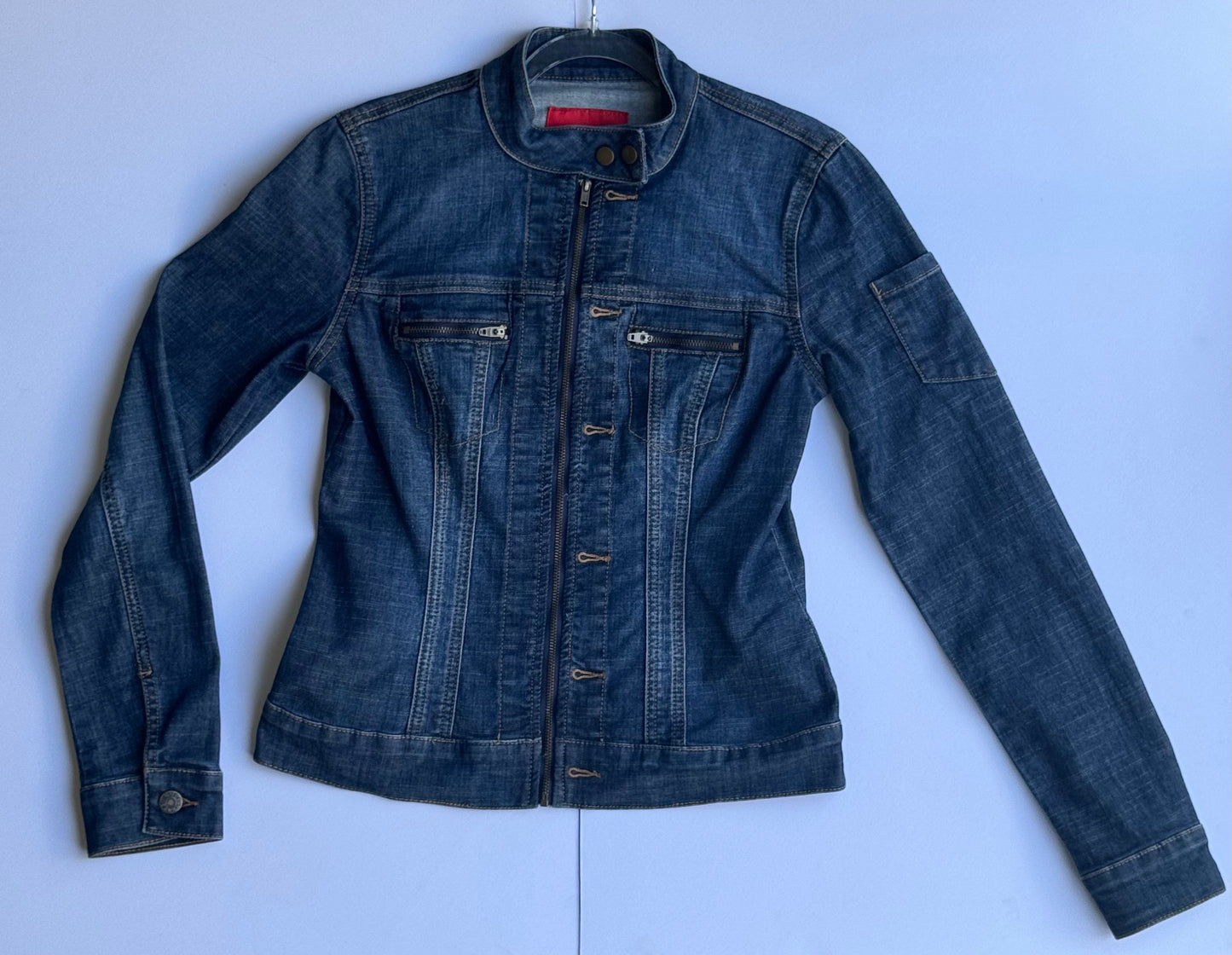 a/ Vintage Guess Y2K Denim Fitted Mono Jacket